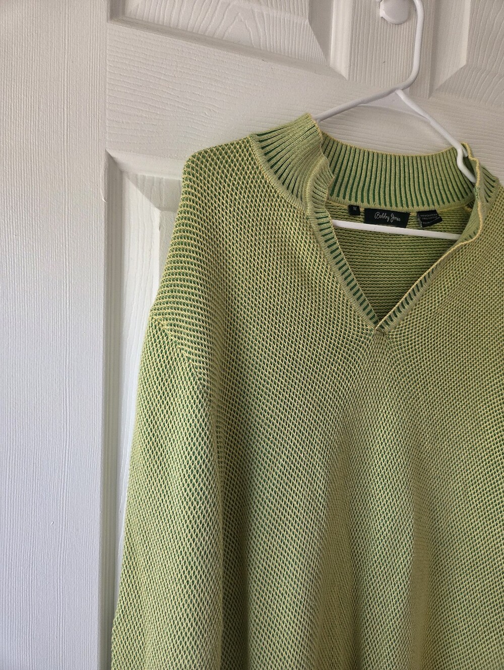 Bobby Jones 100% Peruvian Pima Cotton Medium Men's Sweater VNeck Green Golf - Picture 2 of 10